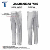 Custom Grey Black Pinestripe Stretch Practice Loose-fit Baseball Pants
